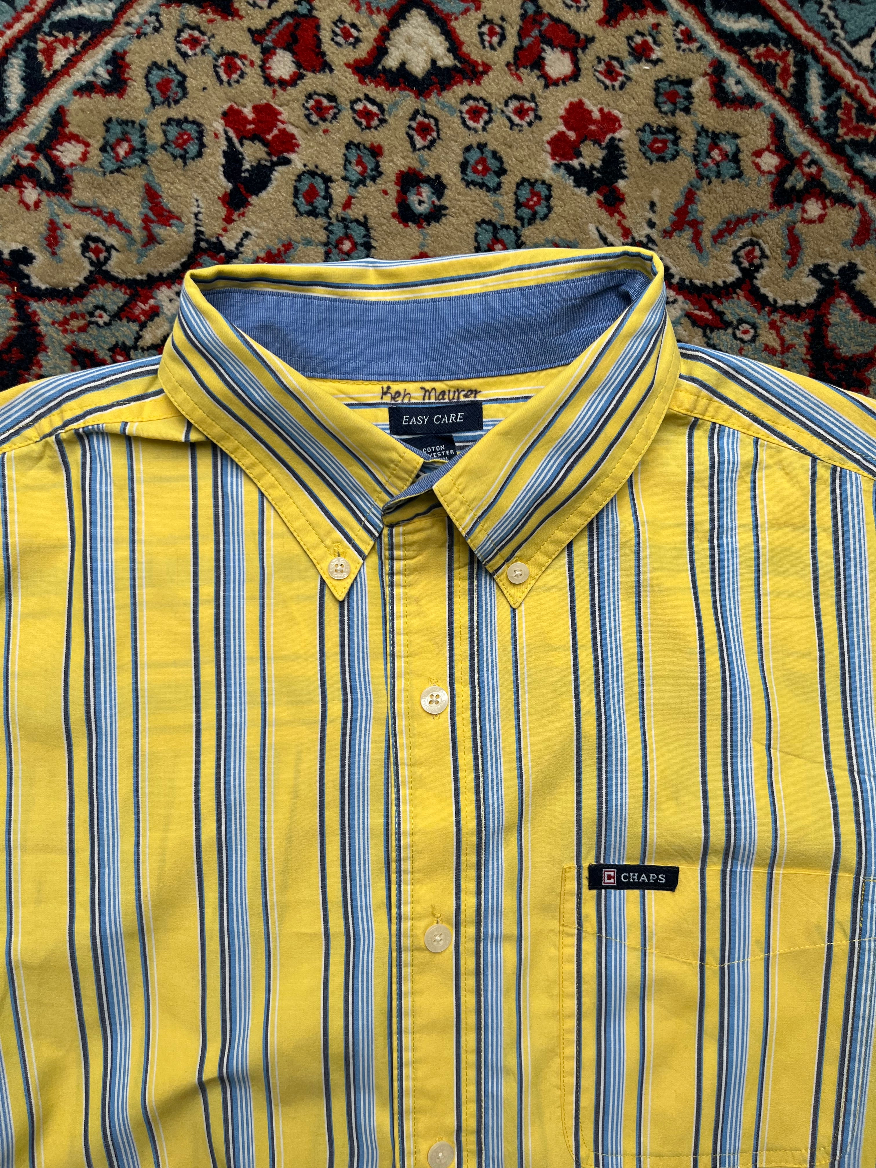 CHAPS by RALPH LAUREN Vertical Stripe BUTTON DOWN SHIRT - M