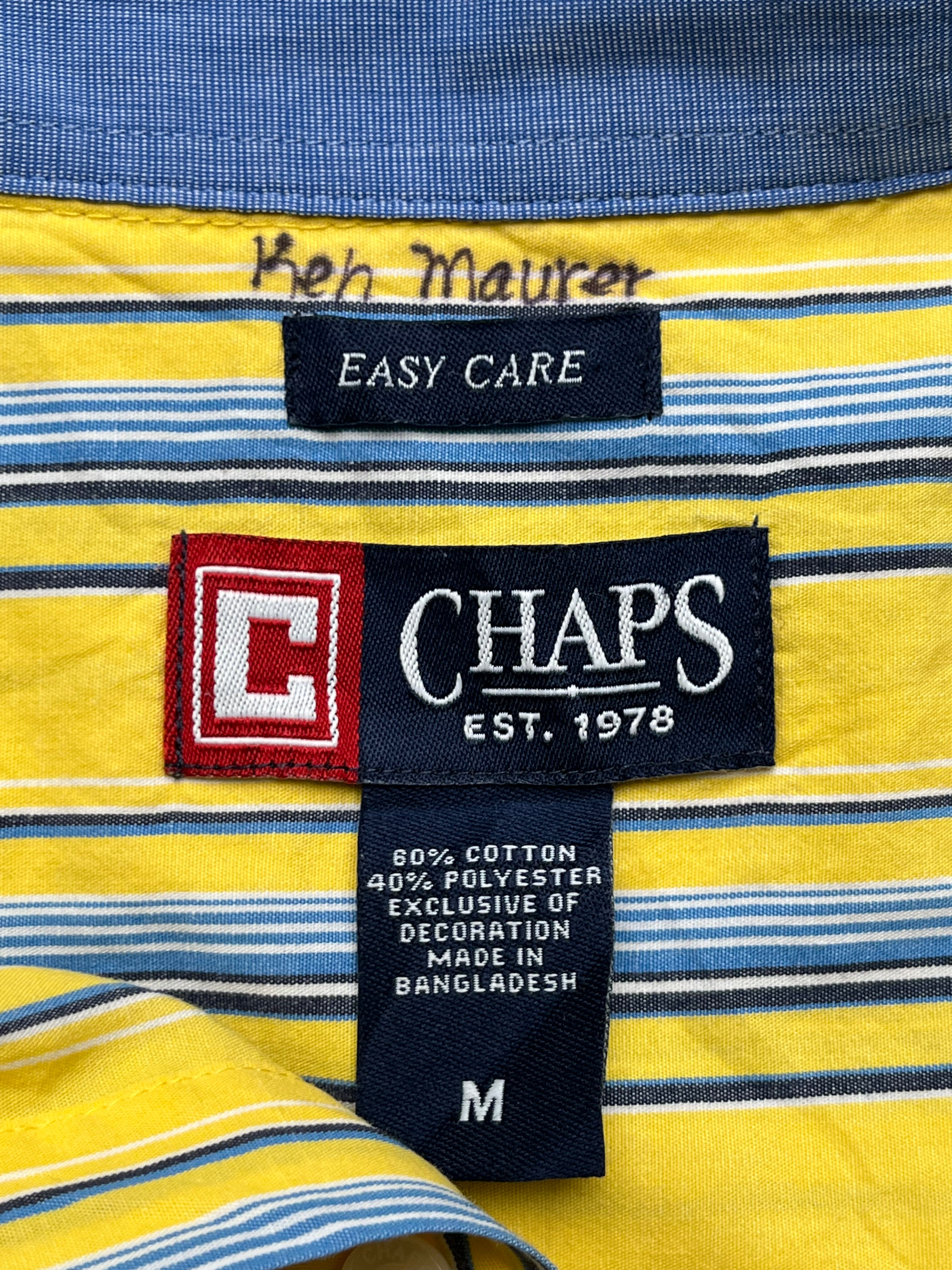 CHAPS by RALPH LAUREN Vertical Stripe BUTTON DOWN SHIRT - M