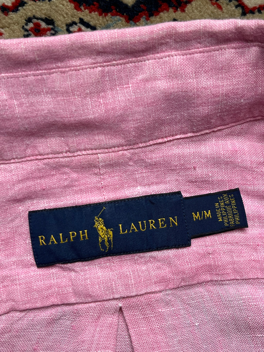 POLO RALPH LAUREN Pink Linen BUTTON DOWN SHIRT - XL
