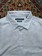 PERRY ELLIS Light Blue Linen Blend BUTTON DOWN SHIRT - XL