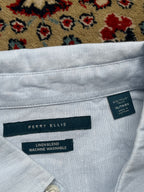 PERRY ELLIS Light Blue Linen Blend BUTTON DOWN SHIRT - XL