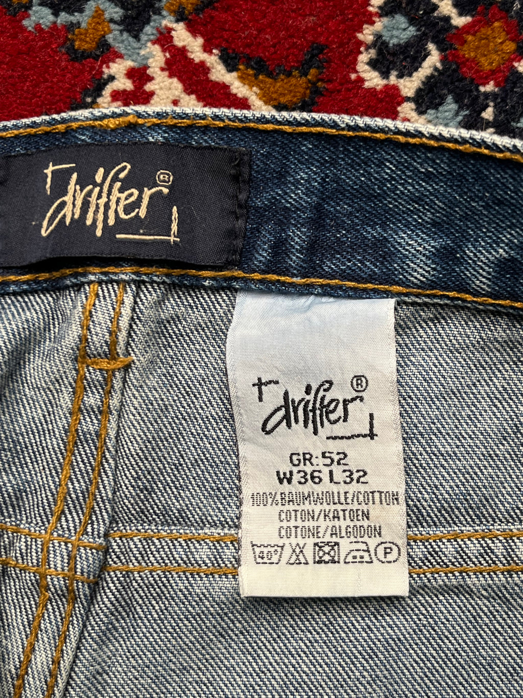 Vintage Driffer Medium Washed Baggy Fit Jeans - 34