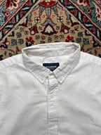 PULL&BEAR Solid White Cotton Oxford BUTTON DOWN SHIRT - L