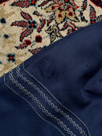 Vintage Navy Blue Western Contrast Stitch Bomber Jacket - M