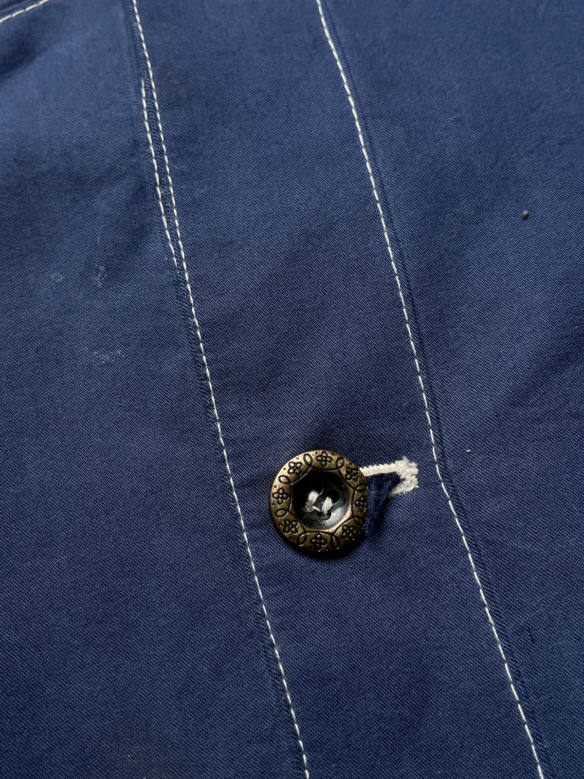 Vintage Navy Blue Western Contrast Stitch Bomber Jacket - M