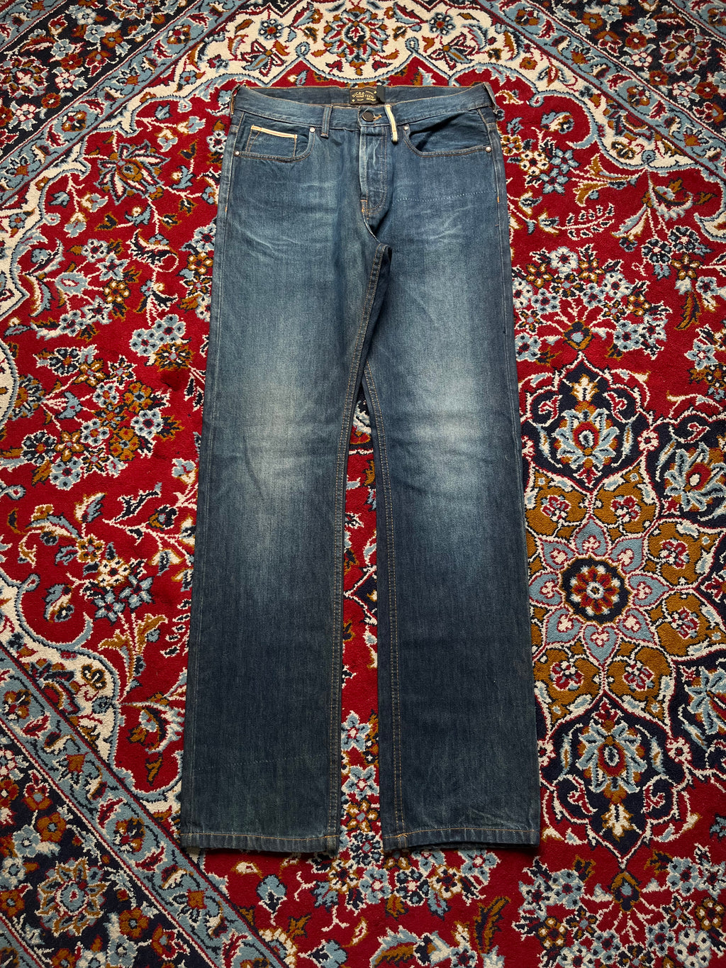 Sicko Nineteen Cinch Back Selvedge Detail Straight Fit Jeans - 32
