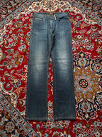 Sicko Nineteen Cinch Back Selvedge Detail Straight Fit Jeans - 32