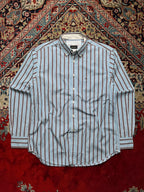 PEDRO DEL HIERRO Striped COTTON BUTTON DOWN SHIRT - L