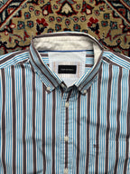 PEDRO DEL HIERRO Striped COTTON BUTTON DOWN SHIRT - L