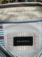 PEDRO DEL HIERRO Striped COTTON BUTTON DOWN SHIRT - L