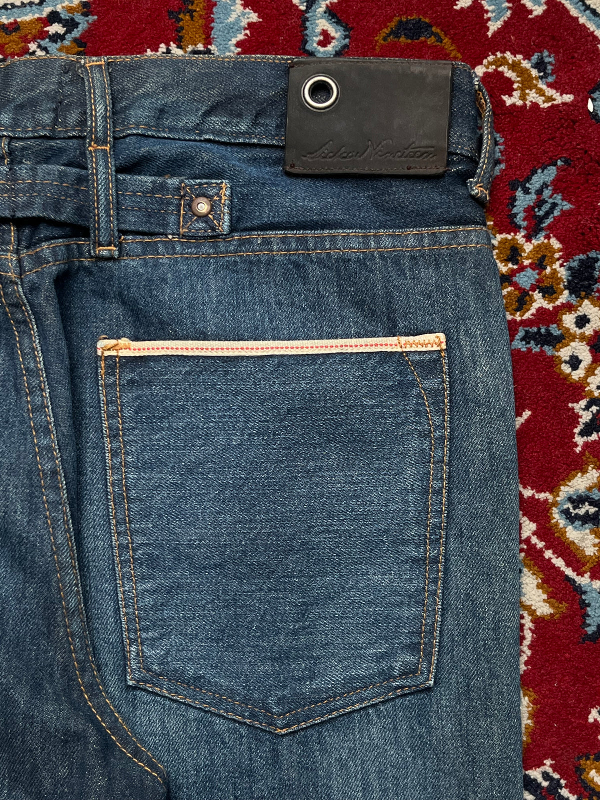 Sicko Nineteen Cinch Back Selvedge Detail Straight Fit Jeans - 32