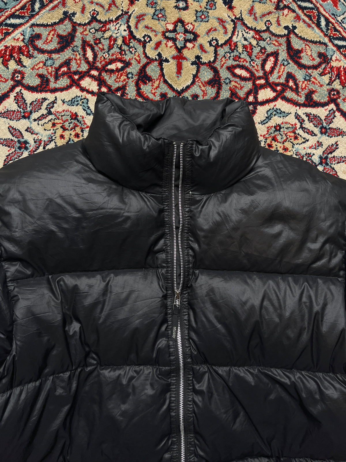 Stussy Black Down Puffer Jacket - L