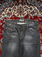 M.O.D Miracle of Denim Faded Black Contrast Stitch Straight Fit Jeans - 34