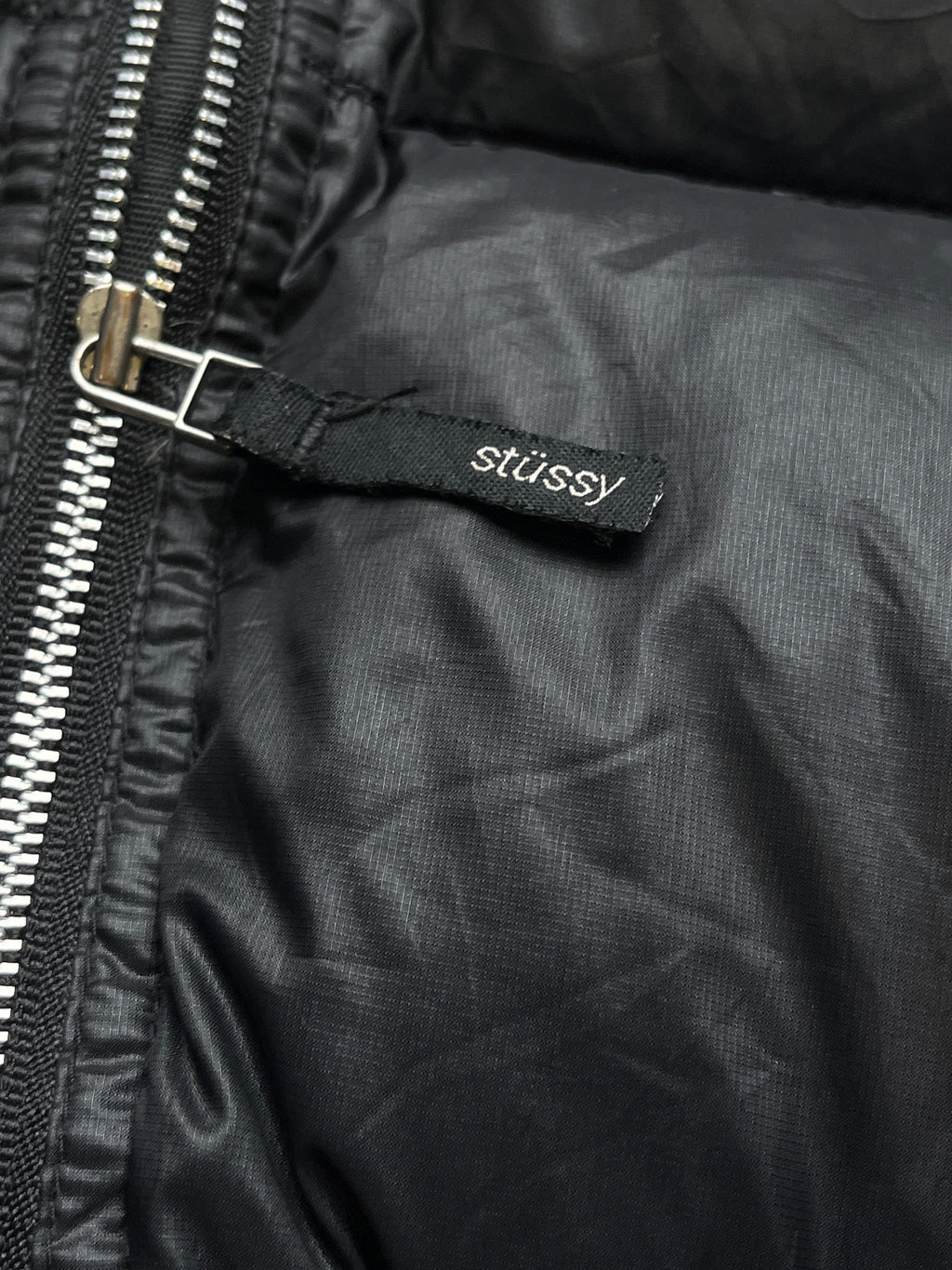 Stussy Black Down Puffer Jacket - L