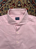 VANBROUGH Pink Linen Spread Collar BUTTON DOWN SHIRT - L