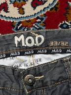 M.O.D Miracle of Denim Faded Black Contrast Stitch Straight Fit Jeans - 34