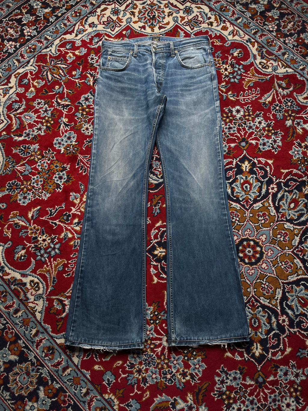 Vintage Lee Medium Washed Distressed Bootcut Jeans - 32