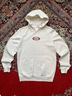 Adidas Originals Off-White Oval Trefoil Graphic Pullover Hoodie - M