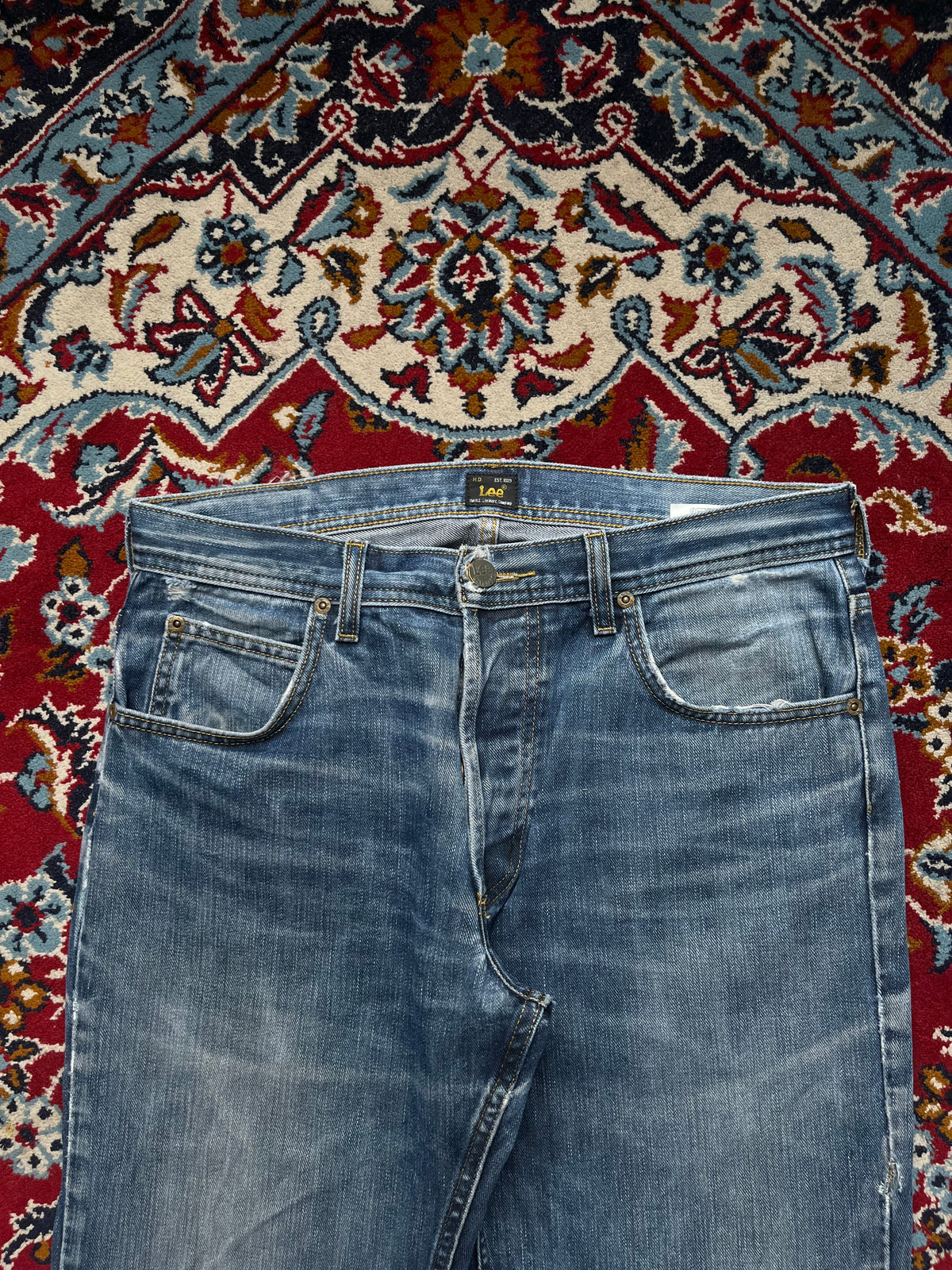 Vintage Lee Medium Washed Distressed Bootcut Jeans - 32