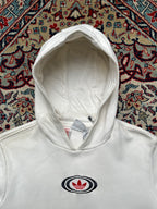 Adidas Originals Off-White Oval Trefoil Graphic Pullover Hoodie - M