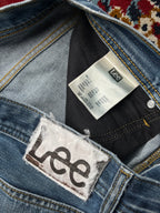 Vintage Lee Medium Washed Distressed Bootcut Jeans - 32