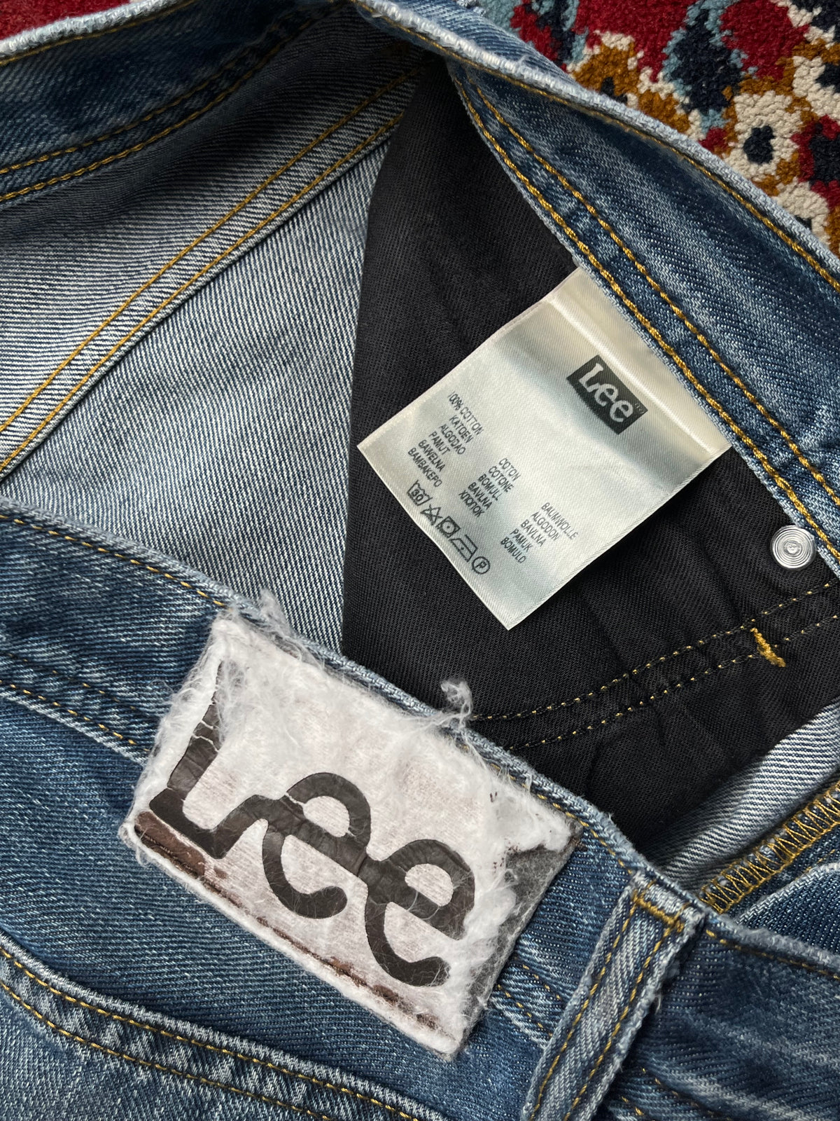Vintage Lee Medium Washed Distressed Bootcut Jeans - 32