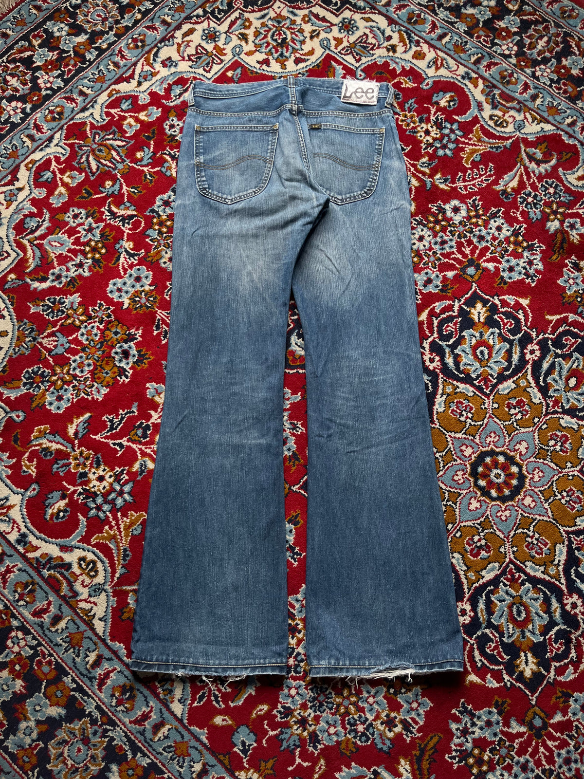 Vintage Lee Medium Washed Distressed Bootcut Jeans - 32