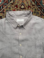 UNIQLO Gray Linen BUTTON DOWN SHIRT - M