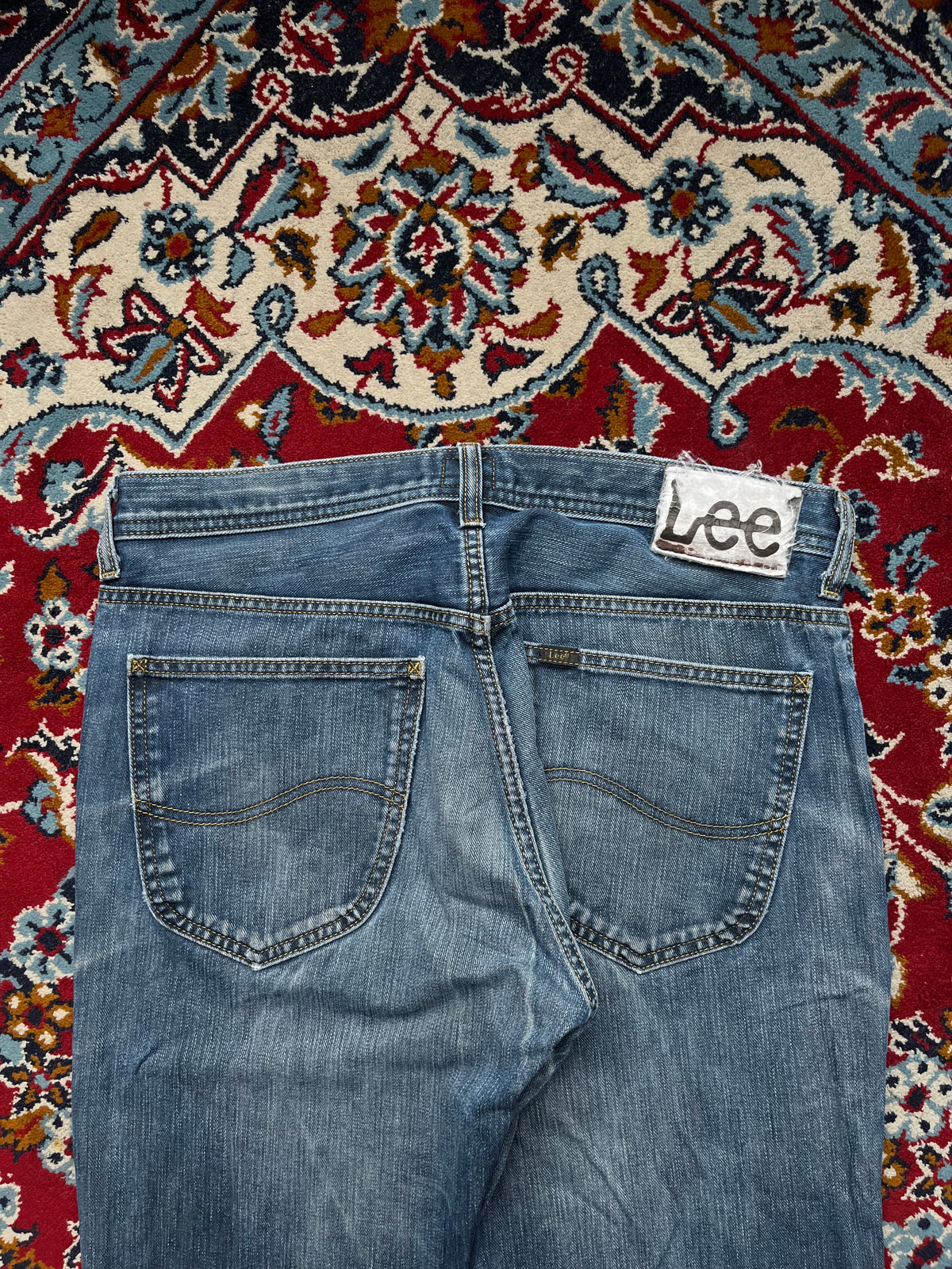 Vintage Lee Medium Washed Distressed Bootcut Jeans - 32