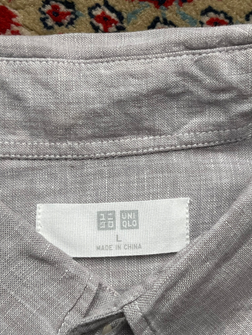 UNIQLO Gray Linen BUTTON DOWN SHIRT - M