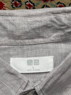 UNIQLO Gray Linen BUTTON DOWN SHIRT - M