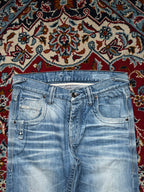 Jack & Jones Boxy Powel JJ579 Low Rise Light Washed Whiskered Jeans - 30