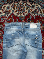 Jack & Jones Boxy Powel JJ579 Low Rise Light Washed Whiskered Jeans - 30
