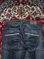 Smog New Yorker Dark Washed Distressed Straight Fit Jeans - 36