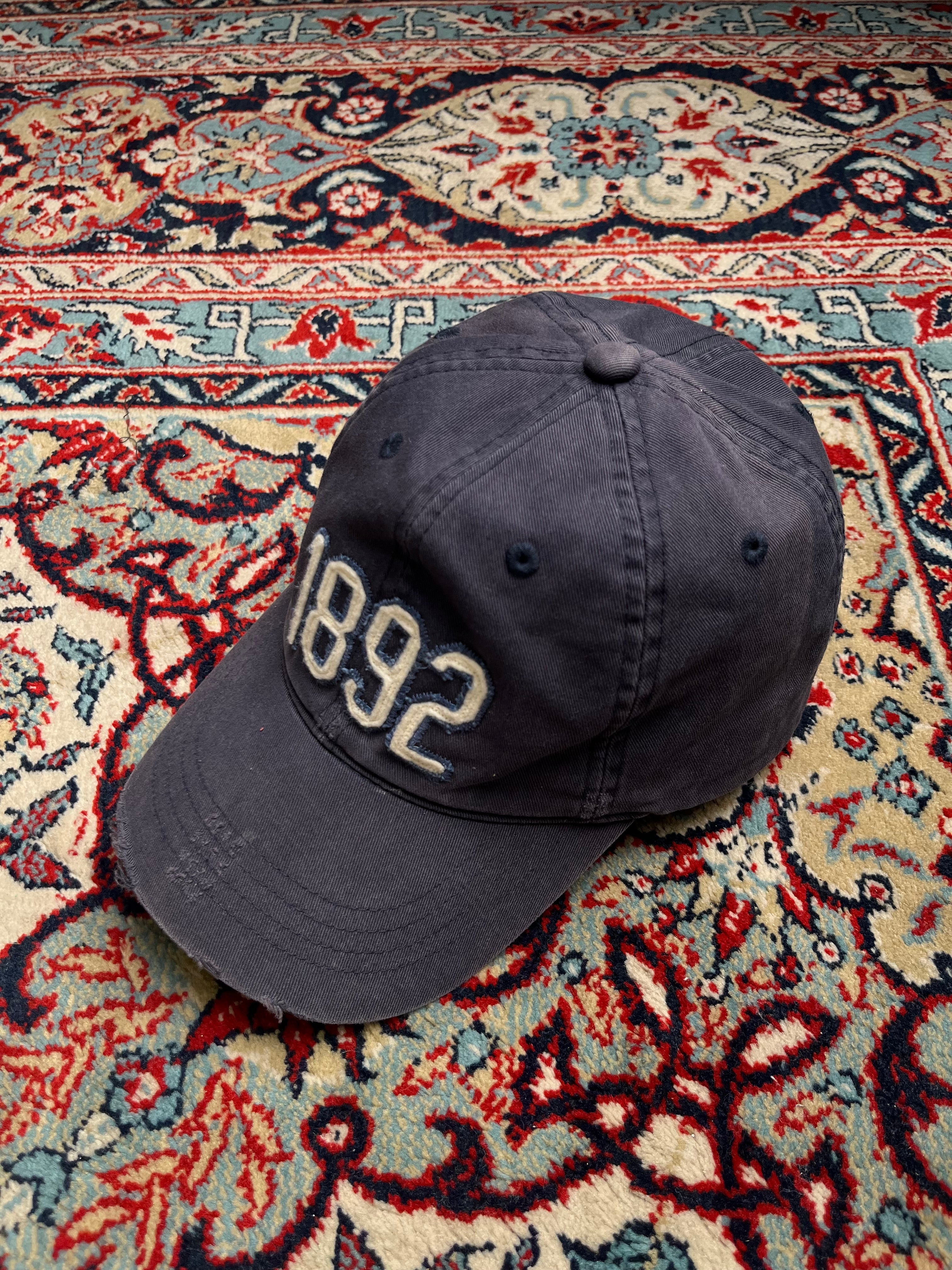 Vintage Abercrombie & Fitch 1892 Distressed Navy Blue Adjustable Baseball CAP