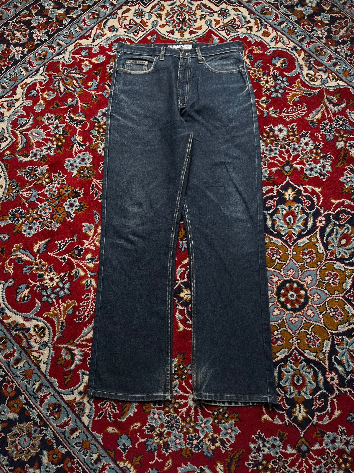 Denim Co Dark Washed Whiskered Classic Bootcut Jeans - 32