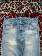 Dsquared2 Light Washed Distressed Straight Fit Jeans - 30