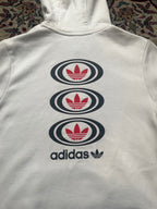Adidas Originals Off-White Oval Trefoil Graphic Pullover Hoodie - M