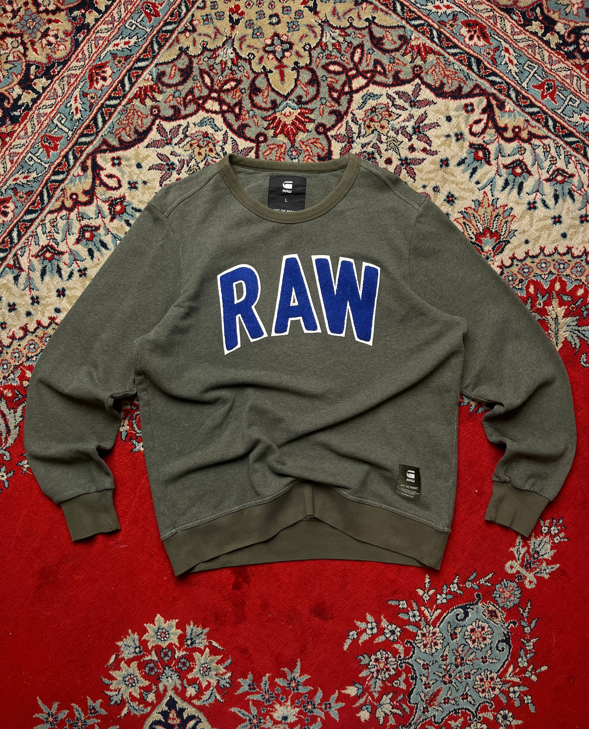G-Star RAW Olive Green French Terry Crewneck Sweatshirt - L