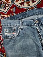 Diesel Industry Medium Washed Faded Relaxed Bootcut Jeans - 34