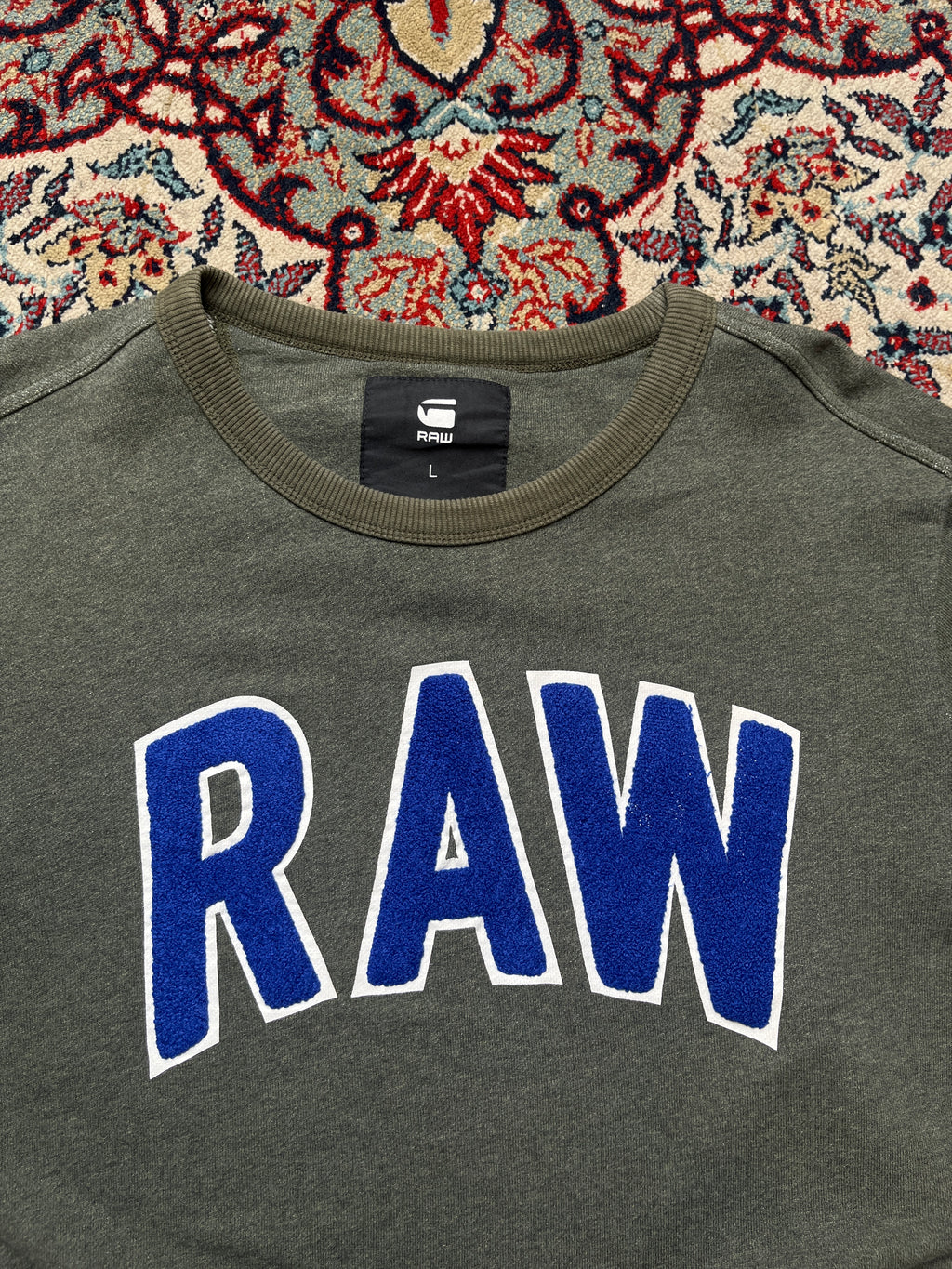 G-Star RAW Olive Green French Terry Crewneck Sweatshirt - L