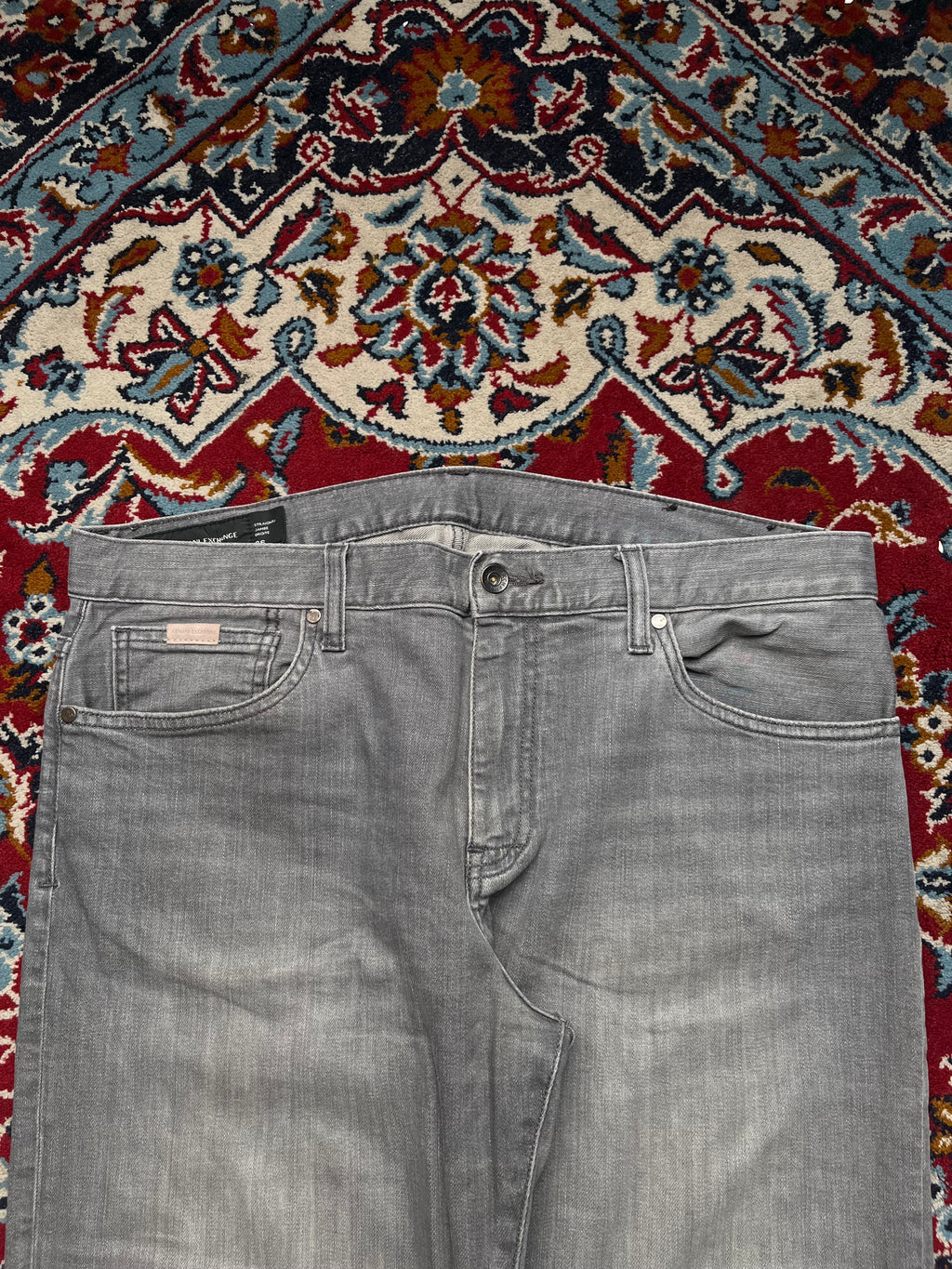 Armani Exchange A|X Faded Grey Straight Fit Jeans - 36