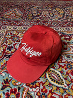 Vintage Tommy Hilfiger Athletics Div Red Script Logo Adjustable Baseball CAP