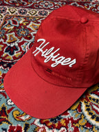 Vintage Tommy Hilfiger Athletics Div Red Script Logo Adjustable Baseball CAP