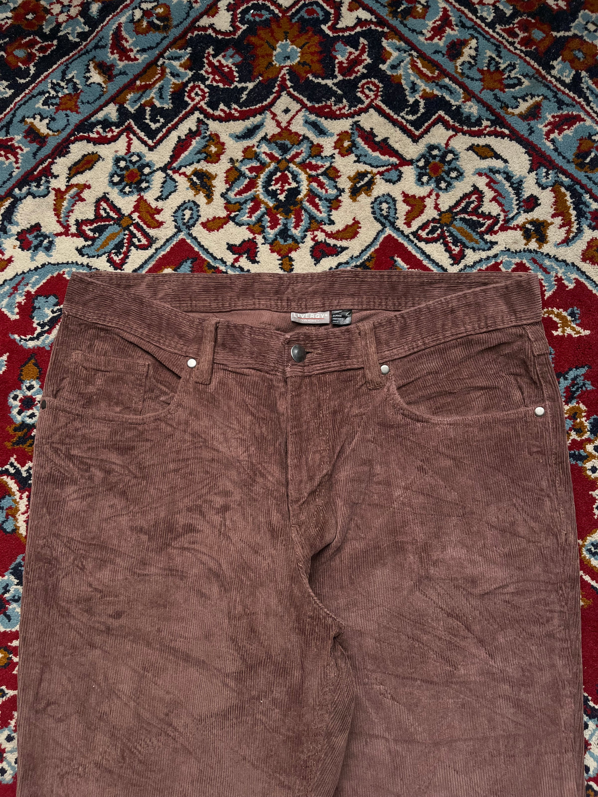 Livergy Classic Brown Wide Fit Corduroy Pants - 32