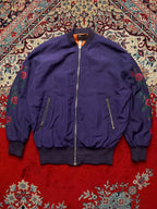 ASOS Purple Floral Rose Sleeve  Bomber Jacket - M