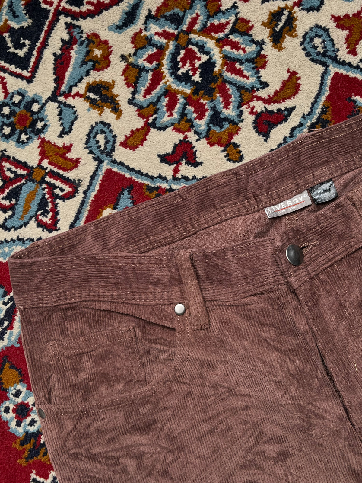 Livergy Classic Brown Wide Fit Corduroy Pants - 32