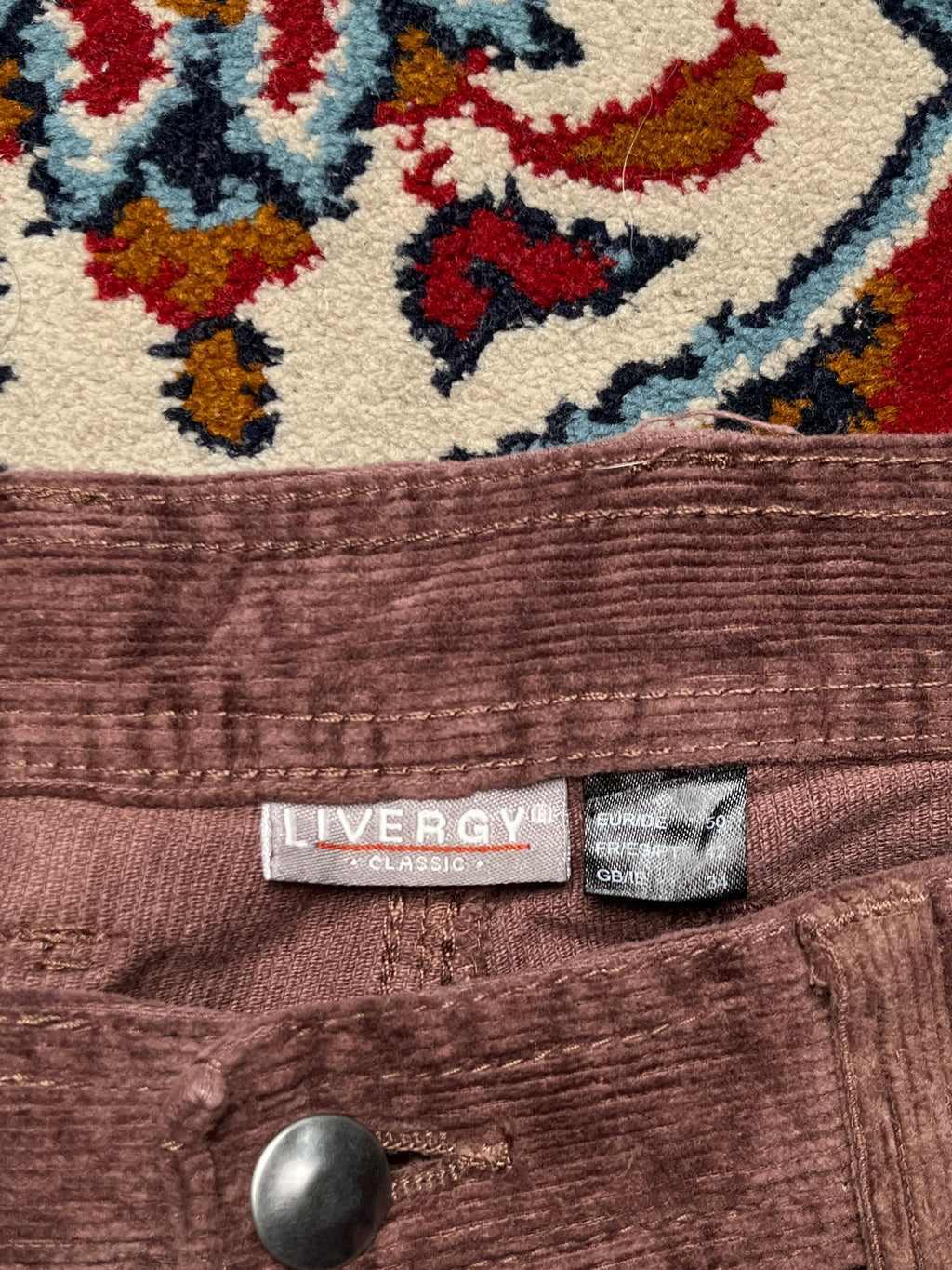 Livergy Classic Brown Wide Fit Corduroy Pants - 32