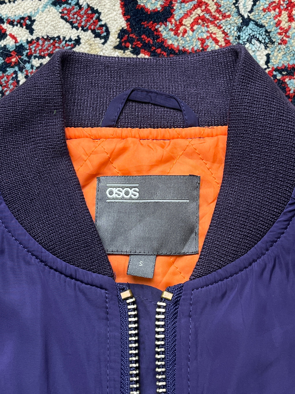 ASOS Purple Floral Rose Sleeve  Bomber Jacket - M