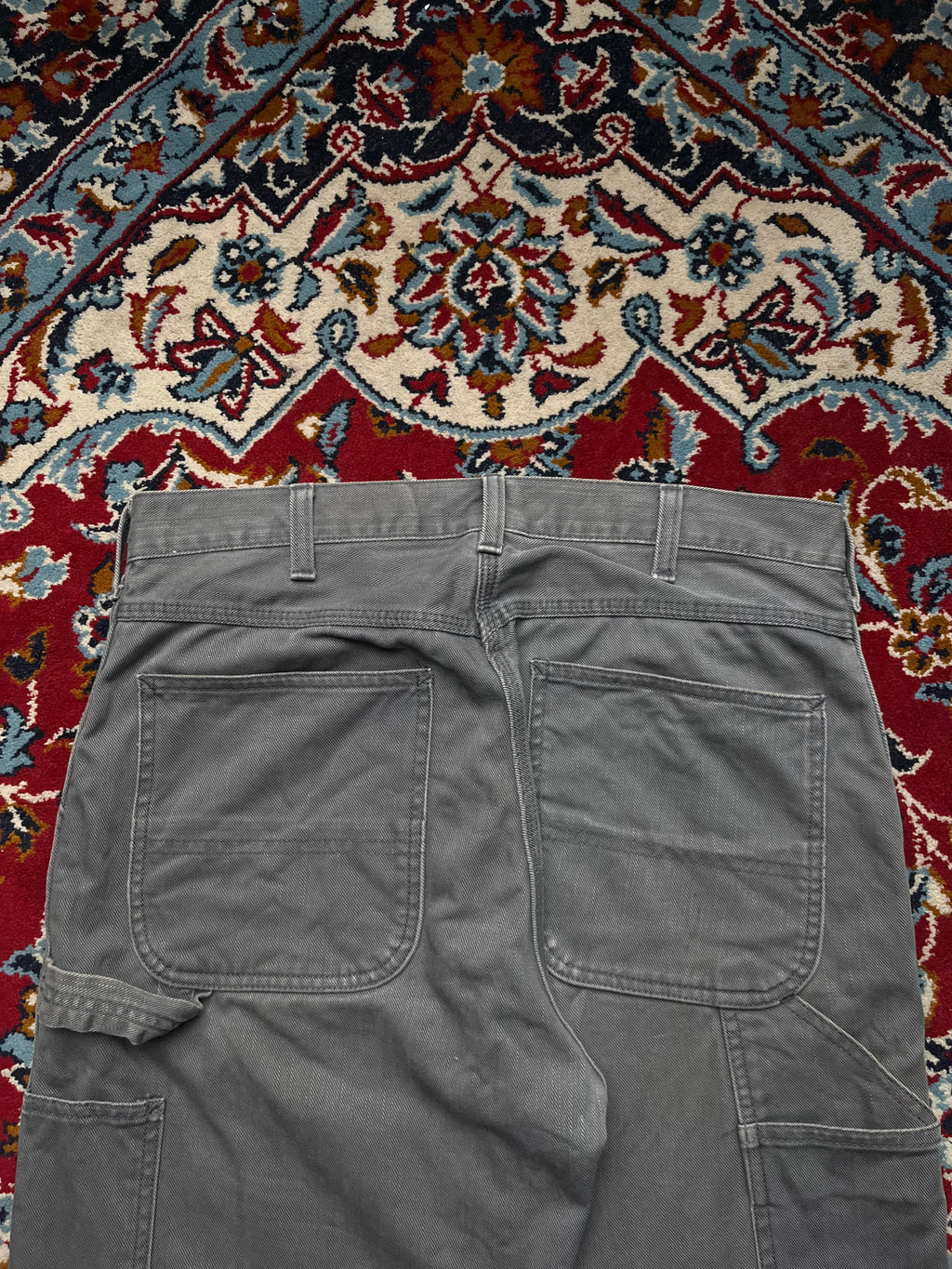 Carhartt Vintage Faded Grey Canvas Duck Carpenter Jeans - 34